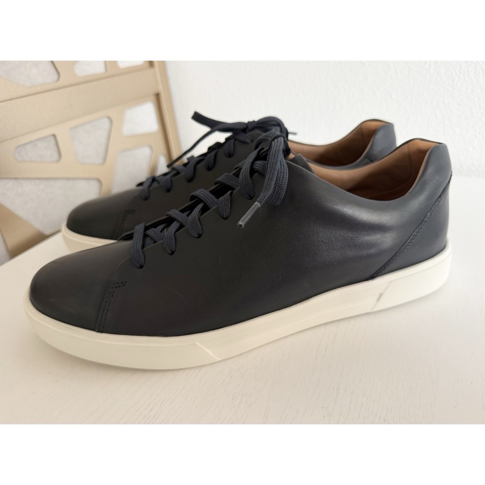 New Clarks Men's Un Costa Unstructured Lace Up Navy Blue Leather Shoes Size 12